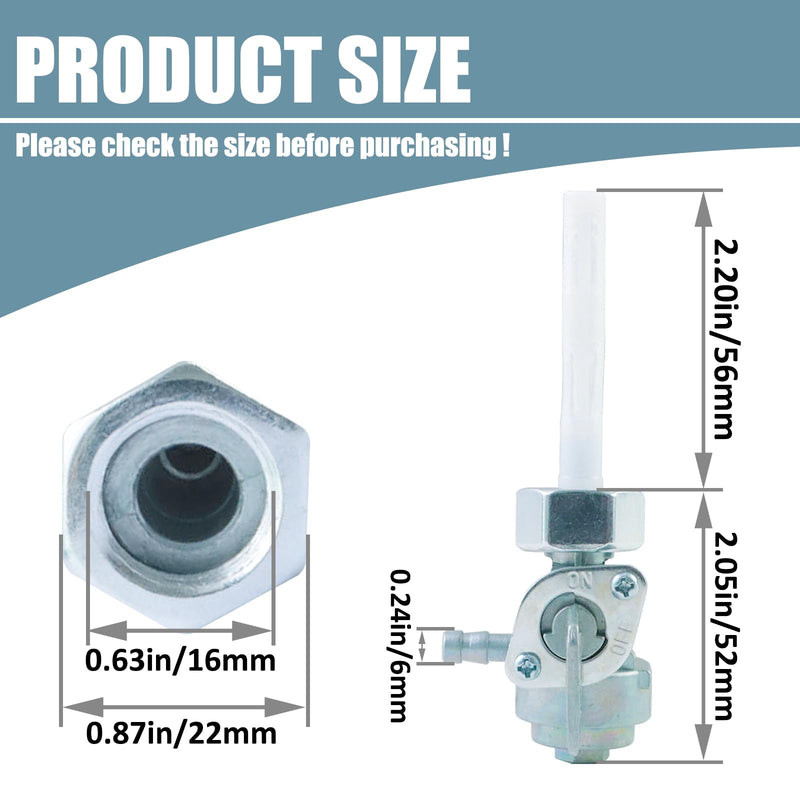 M16x1.5mm Generator Fuel Shut Off Petcock Valve Compatible with Predator Generac DuroMax Powermate, Gasoline Generator Replacement Parts Fuel Switch Valve