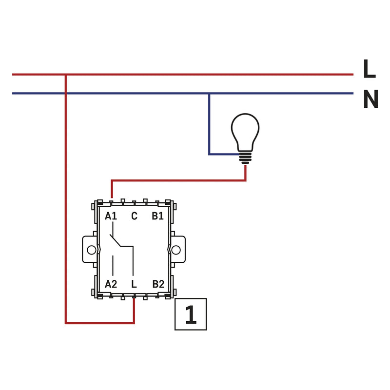 EMOS toggle switch in white (gloss), light switch with a rocker, 250 V~/10 AX, plastic, without flush-mounted box, protection class IP20 for indoor use, 8 x 8 x 5 cm