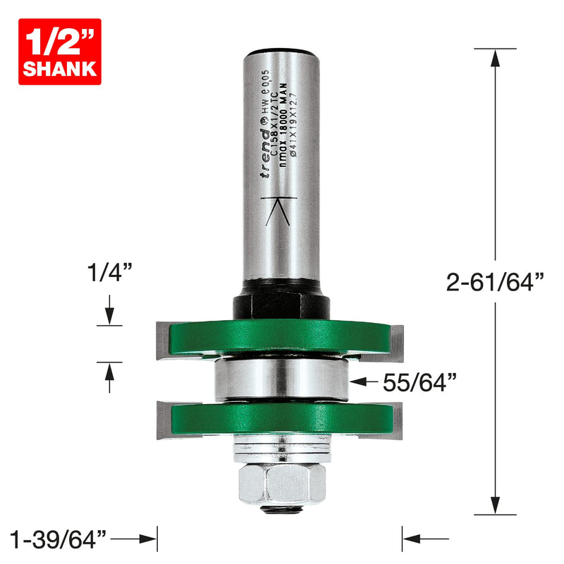 Trend C158X1/2TC Tongue and Groover Set 41mm Diameter, Silver TONGUE & GROOVE SET 1/2