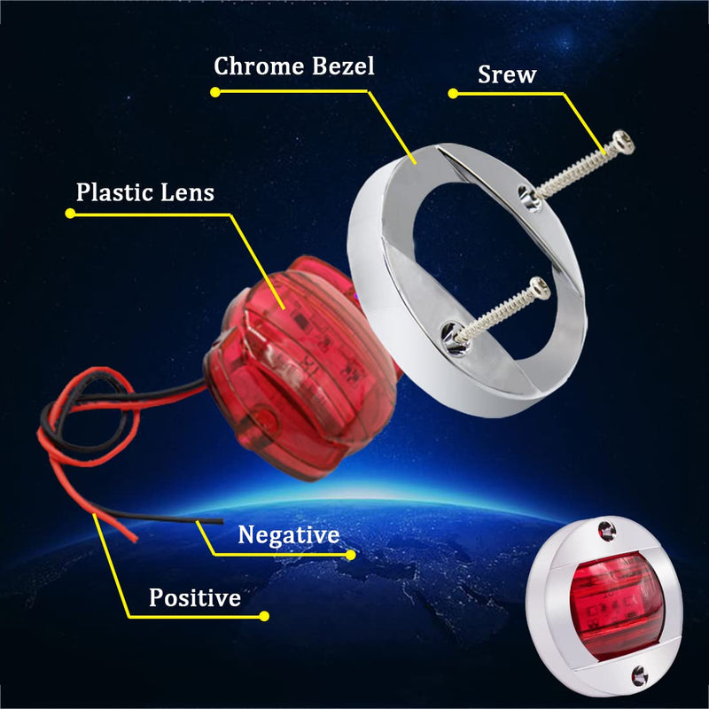 Boaton LED Night Fishing Lights, Courtesy, Deck, Navigation Lights For Boats, Red Red Interior Lights