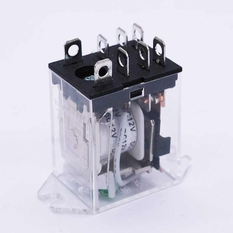 mxuteuk Pack of 2 Relay DC 12V Coil Power Relay 8Pin 10A DPDT LED Display Electromagnetic Power Relay Changer General Purpose JQX-13F-DZ-DC12V