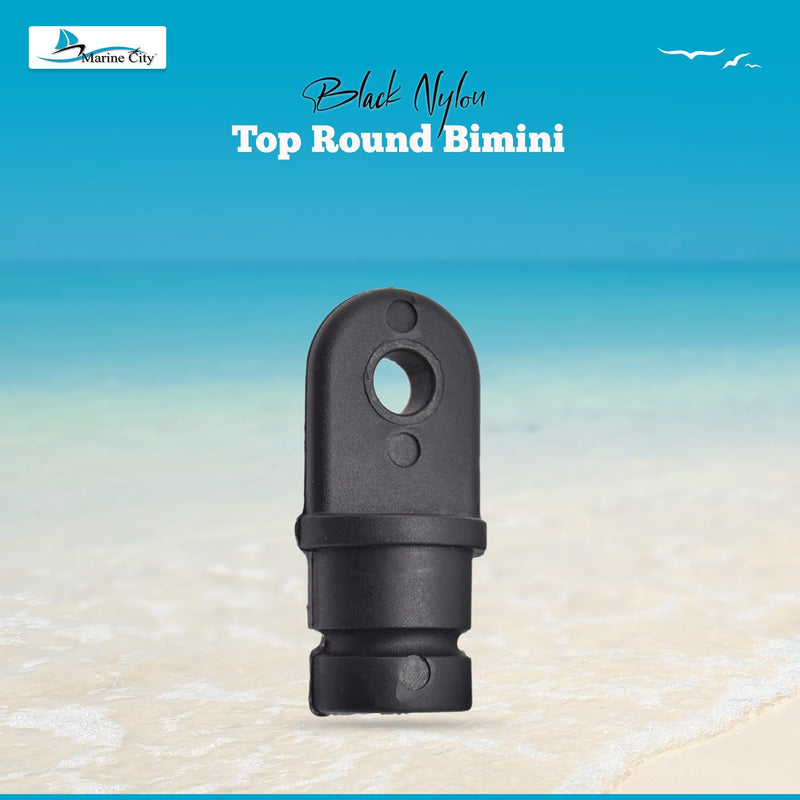 MARINE CITY Black Nylon Bimini Top Eye End Cap, Round Inside Eye End, Lightweight, Outer Diameter, Ideal for Marine, Boats, Yachts, Ships, and Hardware Accessories 7/8" 2 Pcs