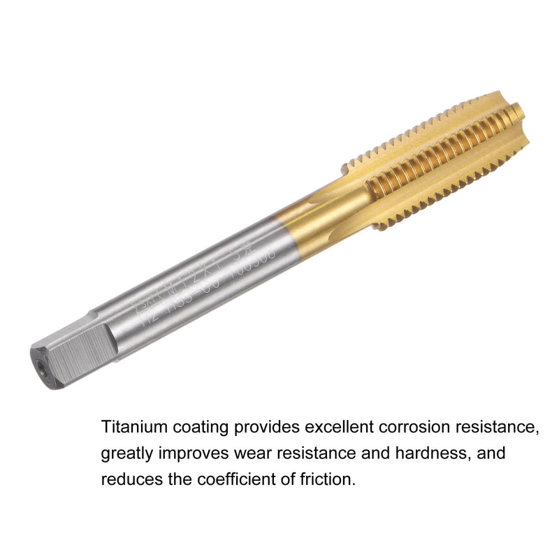 sourcing map tap with straight flute M12x1.5 metric left titanium M35 cobalt HSS