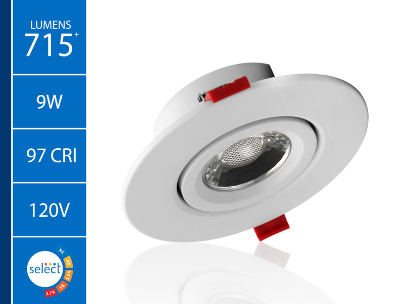 DGC 4-inch White Selectable Canless Adjustable Gimbal LED Recessed Downlight (DGC43120SRDWH) 4 Inches