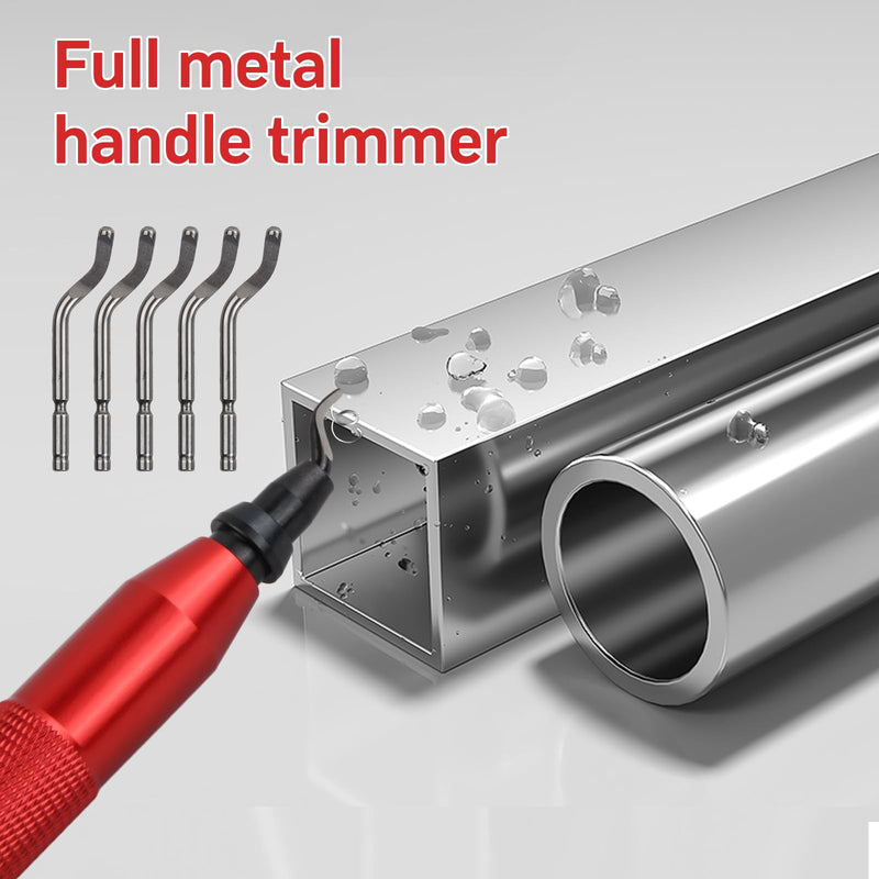 Deburring tool universal, metal handle hand deburring tool with 10 high-speed steel blades, hand deburring tool 360° rotating blade cutting tool for plastic metal 3D printer PVC
