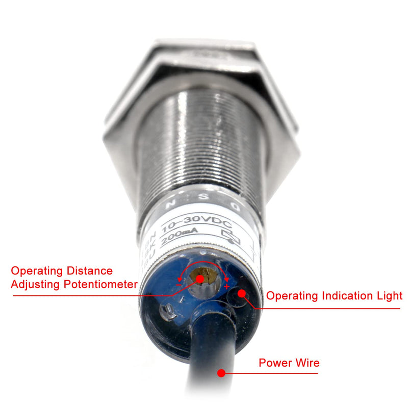 Heschen capacitive proximity sensor LJC12A3-5-Z/BY detector 5mm 10-30VDC 200mA PNP normally open (NO) 3 wire