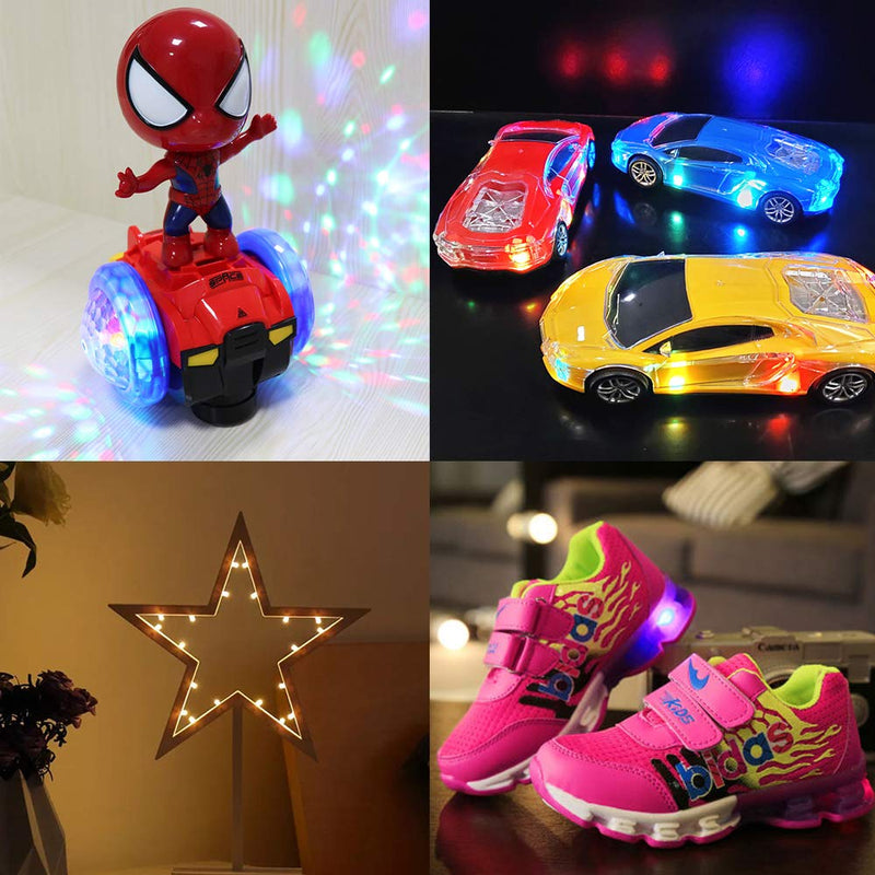 YIXISI 100 pieces pre-wired LED, diode light, 12V light, 5mm LEDs, 20cm (red, yellow, green, blue, white, 20 pieces each) multicolored - 100