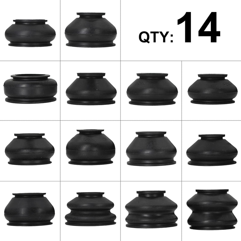 14Pcs Universal Turn To Rod Arm Ball Joint Head Dust Protection Rubber Cover Track For Car Suspension Steering Parts Accessories