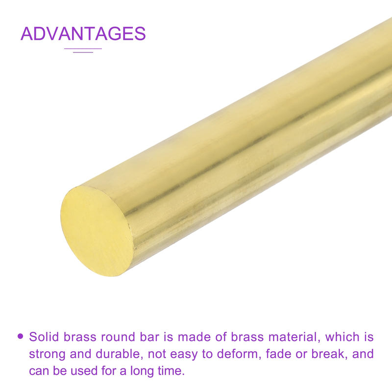 DMiotech 12" x 25/32" Brass Rods, Solid Round Brass Rod for DIY Craft Brass Rods Lathe Bar Stock for Modeling Hobby Rivet Making Handle Pin 12" x 25/32" 1