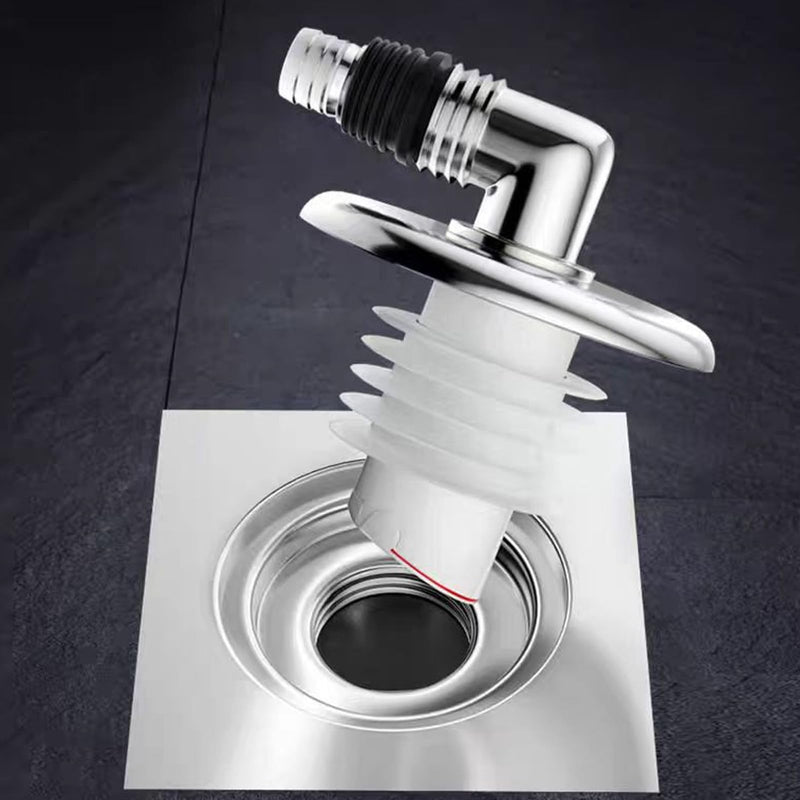 Drain Cover for Washing Machines, 3.4 Inch Shower Drain Cover with Pipe Connector, Square Disposable Drain Valve with Quick Drainage Shower Plug, Default, Modern