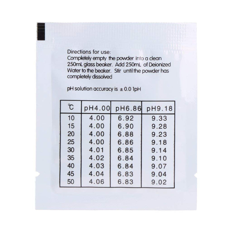 Nynelly 18 x pH Meter Buffer Solution for Precise and Easy pH Calibration, Powder Solution, 4.01 pH, 6.86 pH and 9.18 pH. 18 pcs
