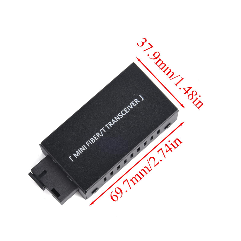 1 Pair Mini Gigabit Fiber Optical Media Converter - Fiber to Ethernet Converter, SC to RJ45, 100/1000Mbps Up to 20Km, with US Power Supply