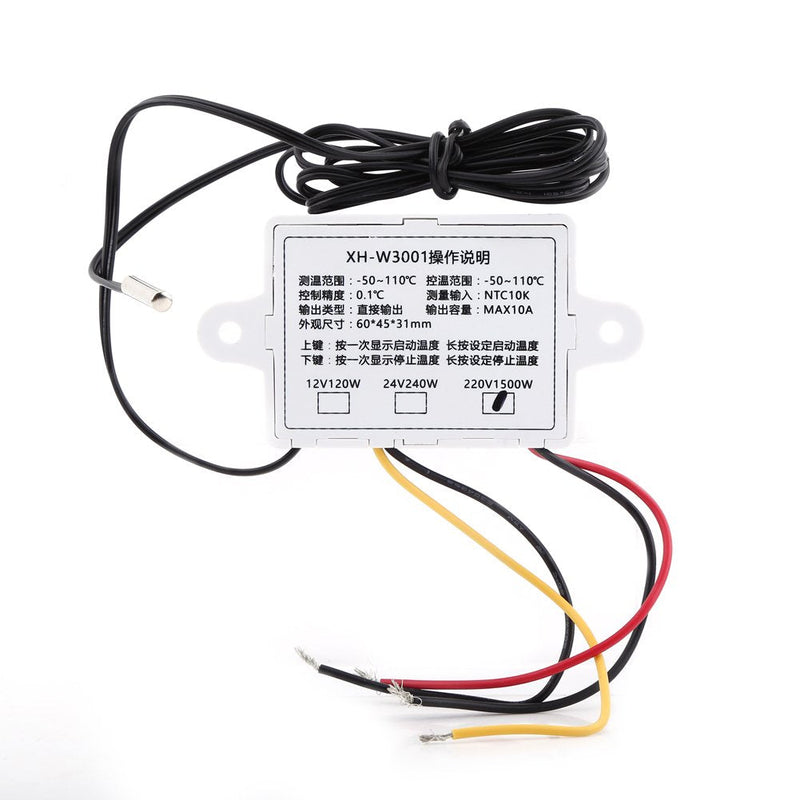 Digital thermostat, 220V, temperature controller, control of cooling and heating thermostat switch with sensor, -50 °C to 110 ℃