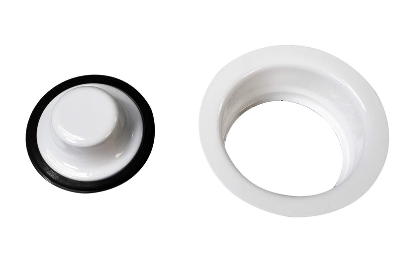 Westbrass D2165-50 Post Style Large Kitchen Basket Strainer with Waste Disposal Flange and Stopper, Powder Coat White 1 Pack