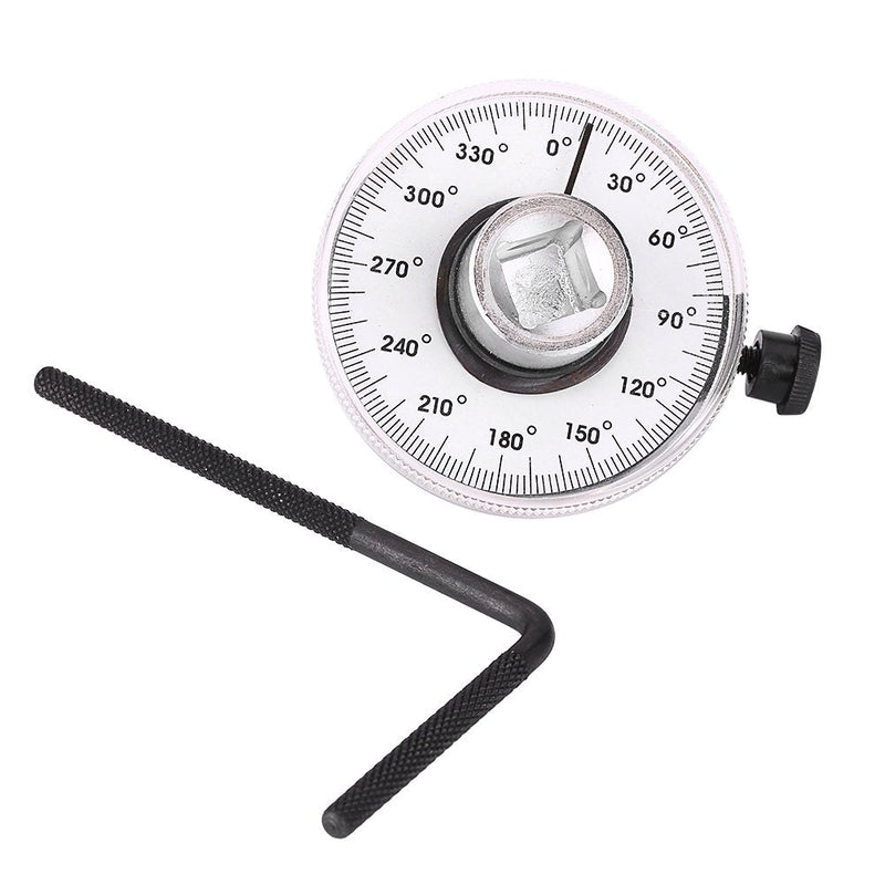 Keenso Car Rotary Protractor, 2 Pieces 1/2 Inch 360 Degree Angle Torque Angle Gauge with Adjustable Arm for 1/2 Inch Dr. Tools Ratchet/Torsion Wrench/Power Bar