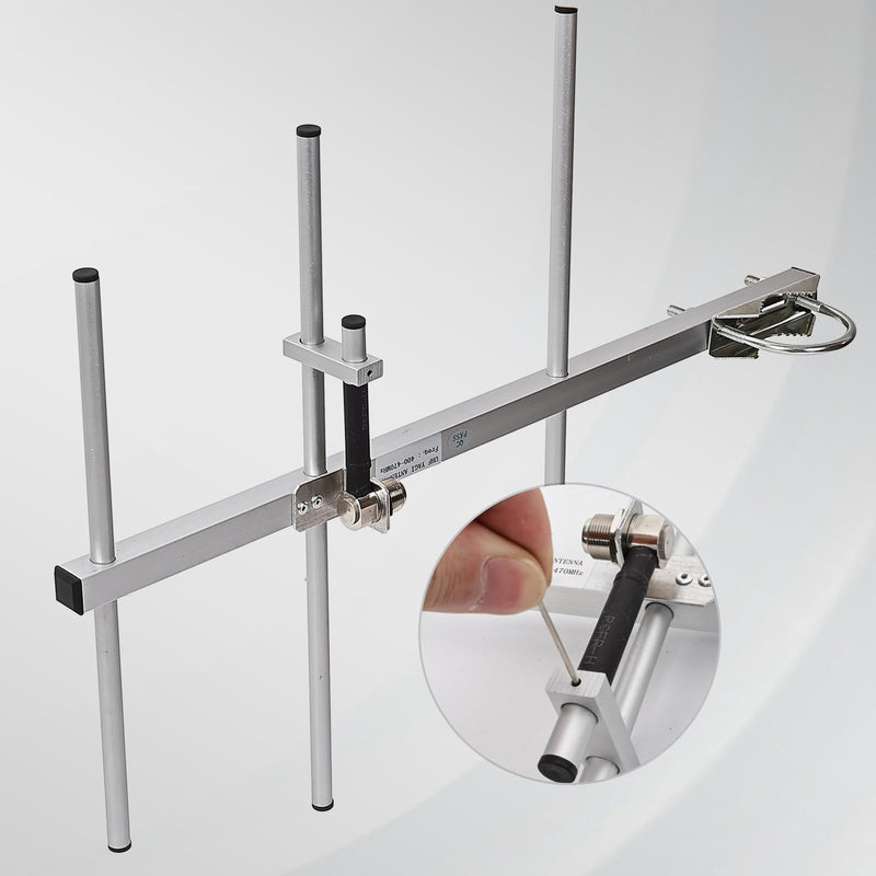 GMRS Yagi Antenna for 70CM UHF Dual Band 400-470Mhz Antenna Ham Walkie and High Gain 7DBI Outdoor Antenna for Ham Radio Transceiver Repeater SL16 Female Connector UHF Mobile FM Scanner