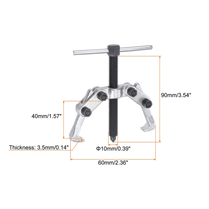 uxcell 2.36" 2-Jaw Gear Puller for Bearings, Pulleys Remove, High Carbon Steel Separate Lifting Device 10mm - 40mm