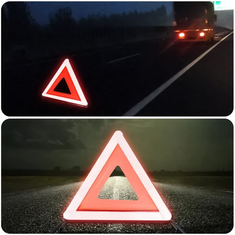 AUKEPO Warning Triangles, Foldable Car Road Warning Reflective Triangles, Emergency Triangle for Vehicles Breakdown, Slow Moving Vehicle Triangle Reflector Safety Triangle Kit