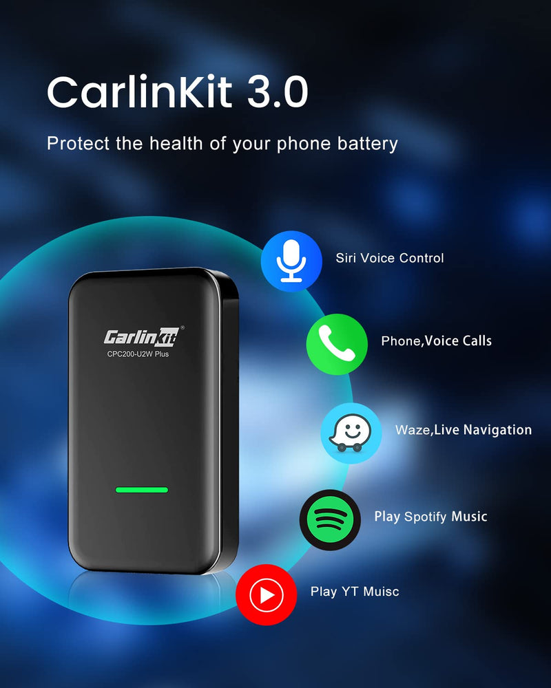 Carlinkit 3.0 Wireless CarPlay Adapter USB for Factory Wired CarPlay Cars (Model Year: 2015 to 2025), Wireless CarPlay Dongle Convert Wired to Wireless CarPlay