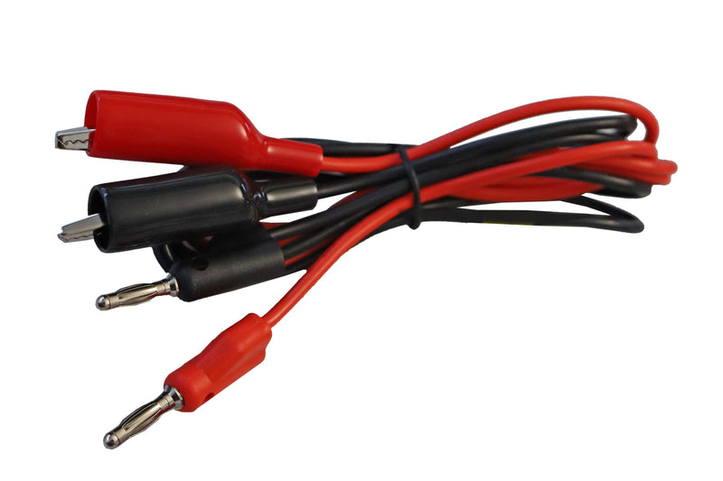 PeakTech 7035 crocodile clip test leads for multimeters and laboratory power supplies, 110cm test leads with banana plugs as accessories for measuring devices, 4mm measuring cable with laboratory plug 5A, P 7035