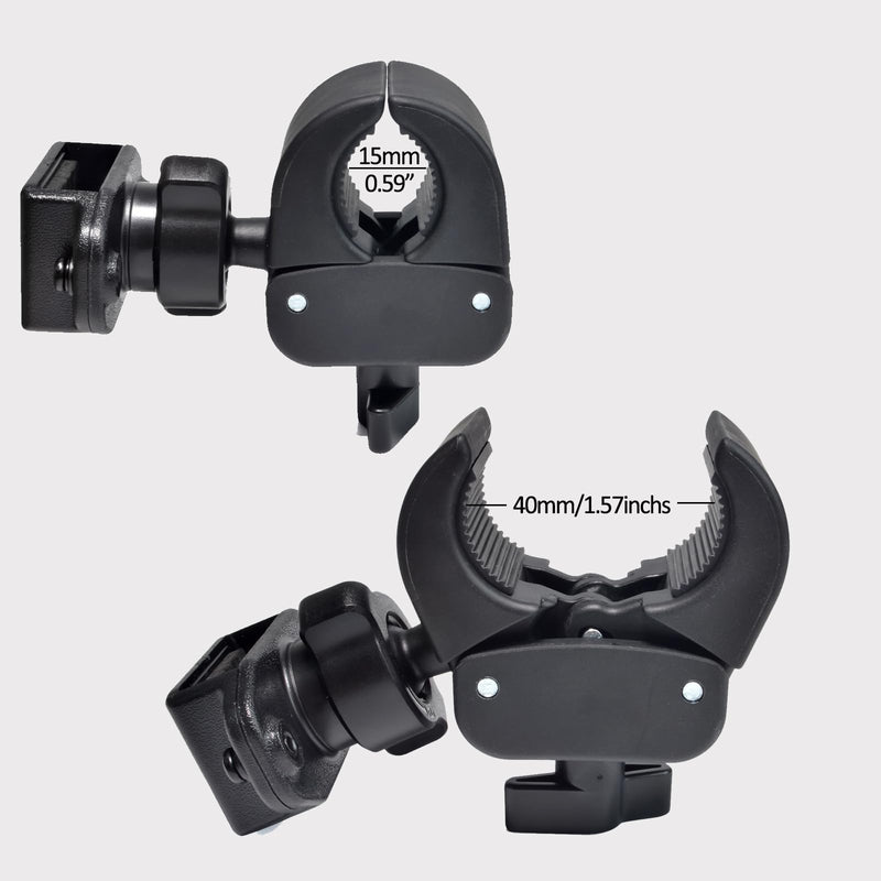 HYS Motorcycle 2-Way Radio with Clip Mount, Bike Walkie Talkie Holder for Bicycle, Quick Install Handlebar Portable CB Radio with Clip Mount for Anytone BaoFeng Icom Kenwood Yaesu Wouxon HT's