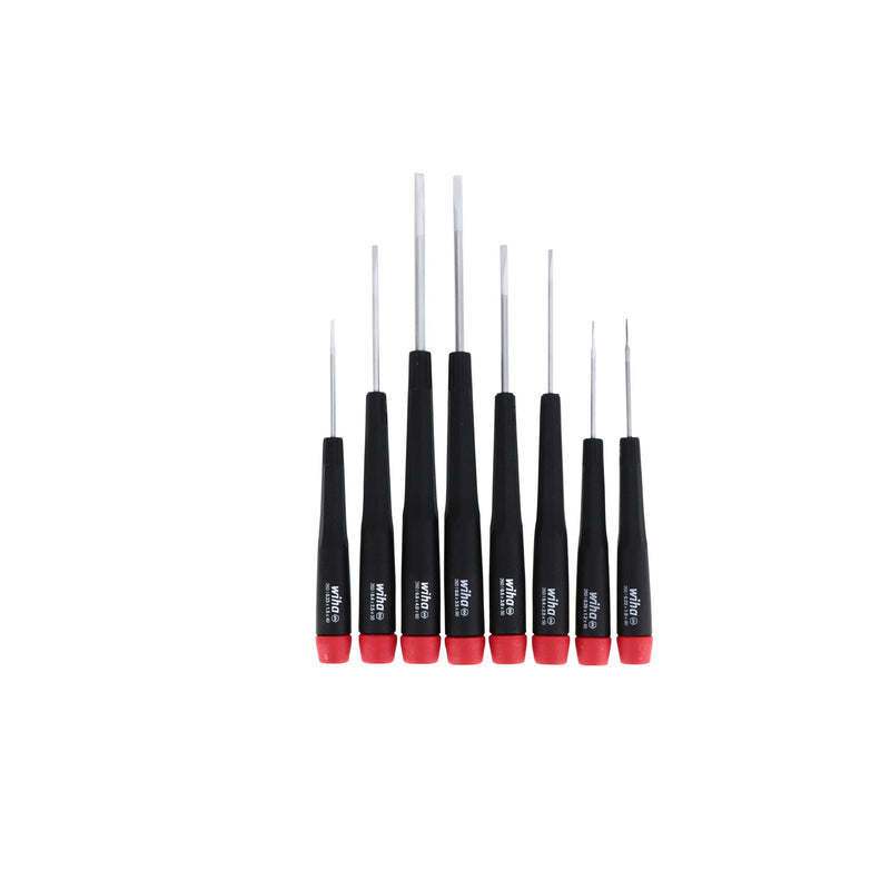 Wiha 26098 Precision Slotted Screwdriver Set in Canvas Pouch, 8 Piece Set