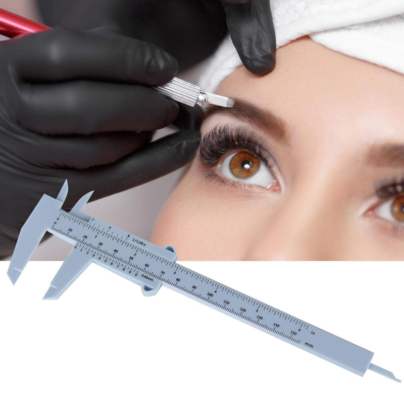 150 mm Eyebrow Ruler, Double Scale Calliper Ruler, Plastic Caliper, Positioning, Eyebrow Ruler, Micrometer, for Permanent Make-Up, Tattoo, Eyebrow Line, Lip