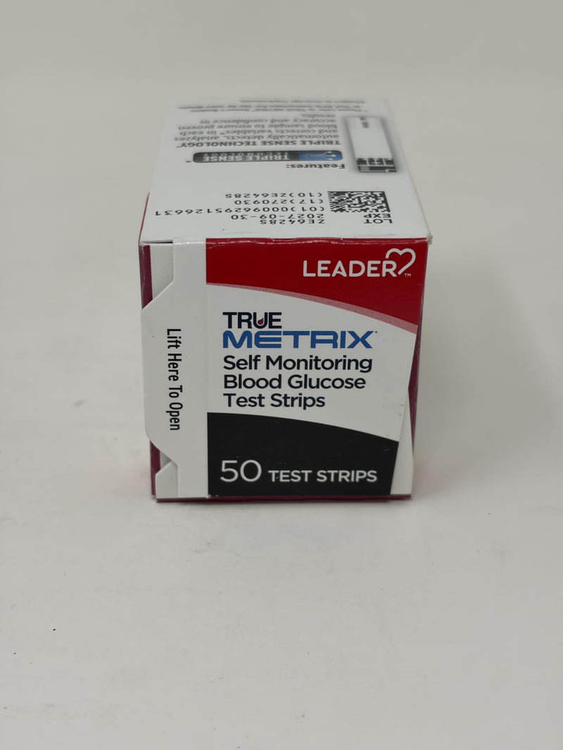 Leader True Metrix Self Monitoring Blood Glucose Test Strips, 50 Count Per Box - 4 Boxes