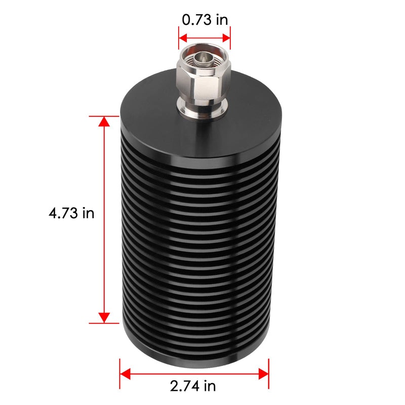 XRDS -RF 100W N Male Dummy Load, High Performance 50 Ohm N Male Plug RF Dummy Load - 100W, DC-3 GHz Frequency Range, Low VSWR