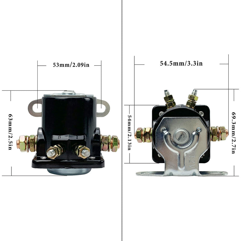 Hot Rod Starter Solenoid Relay 12V Replacement for 1956-up Fo-rd B6AZ-11450-A C6AF C7AF C9AF C3912 SW-3 SW3 D2AF11450AA 50-430 Black