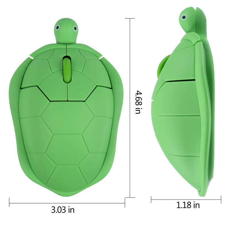 elec Space Wireless Turtle-Shaped Mouse, 2.4G Optical Computer Mouse, 3 Buttons, 12 x 7.7 cm (Mint Green) Mint Green