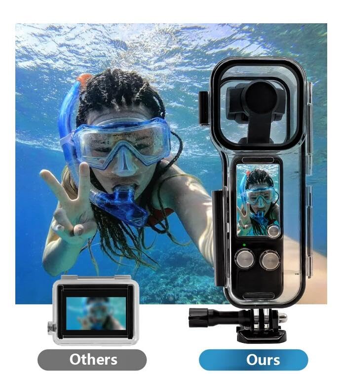 OSMO Pocket 3 Dive Case,Waterproof Case for DJI Pocket 3, 45M Dive Shield for Underwater Filming, Diving, Swimming, Waterproof and dustproof