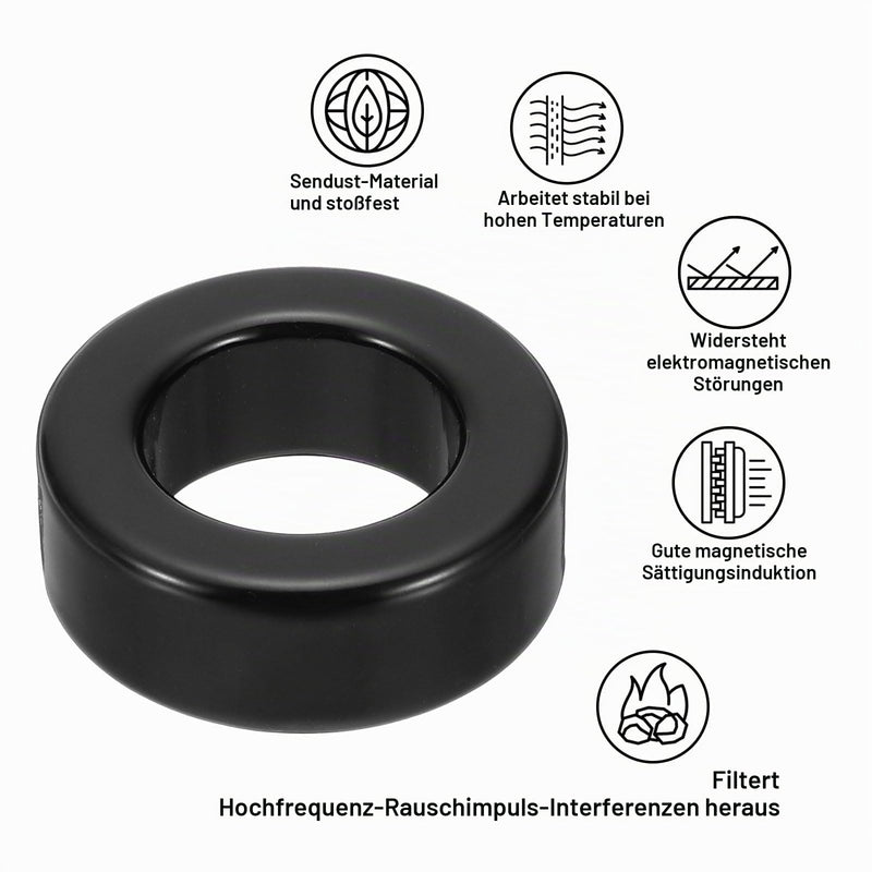 QUARKZMAN Toroid Core 24 x 42 x 16 mm Iron Ferrite Chokes Ring Power Toroidal Transformer Stabilisation Signal Transmission Resistance Electromagnetic Interference Black Pack of 5 24x42x16mm
