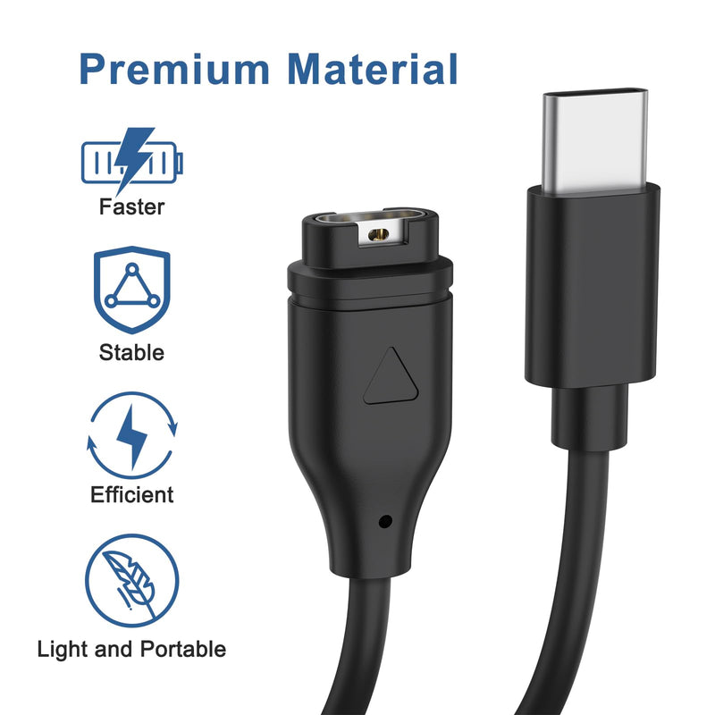 USB C Charger Cable Compatible with Garmin Fenix 7 6 5 S X, Forerunner 945/935/245/245M/45/45S, Vivoactive 3/4/4S/3.3ft 100cm