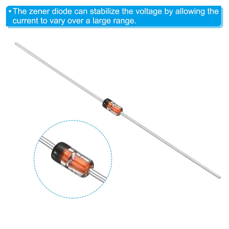 PATIKIL 20pcs Zener Diode 0.5W Zener Diodes Assortment 2.4V DO-35 for Manufacturing Experiments