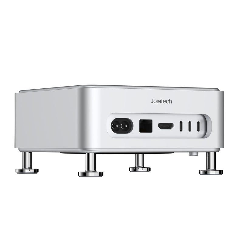 Mac mini M4 Box Holder with Power Switch, a Tailored Aluminum Stand case with Open Space airflows, Horizontal Space-Saving Design, Patent Pending - (Silver) Silver