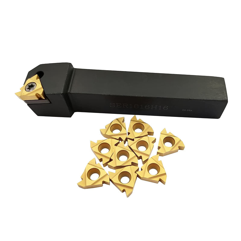 SER1616H16 5/8 Inch Thread Turning Chisel + 16ER AG60 Threading Carbide Blade | ASZLBYM CNC lathe holder carbide inserts metal lathe tool with carbide indexable inserts