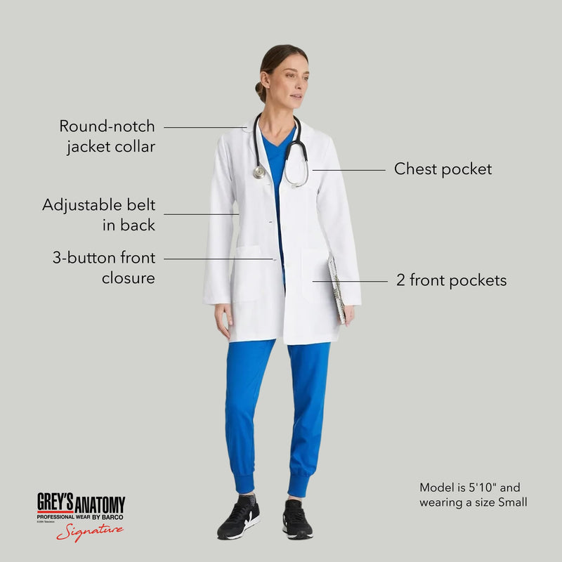 Grey's Anatomy Signature Brooke Lab Coat - 2 Pocket 32" Coat Medium White