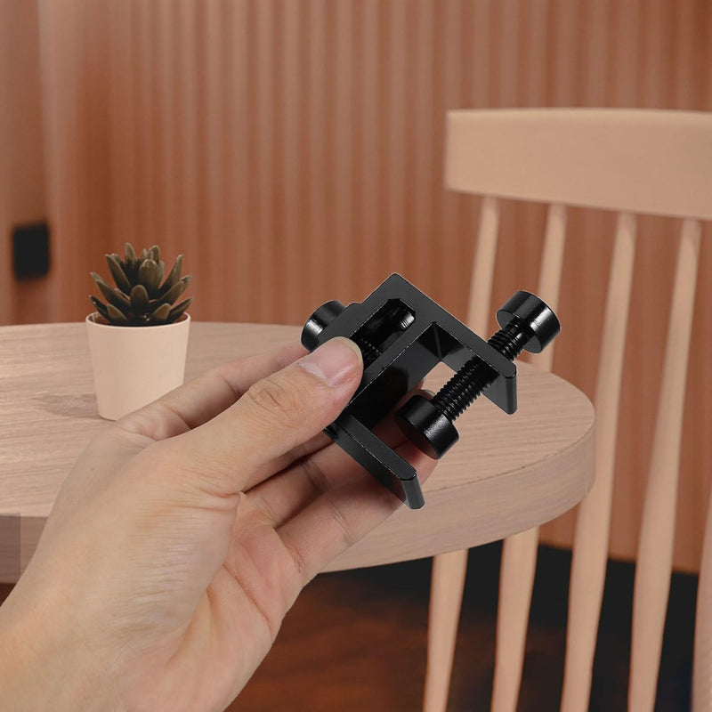 1 x Camping Lamp Holder Table Clamp: Black Aluminium Alloy Lamp Holder with Screw Clamp for Table up to 28 mm Lamp Pole up to 16 mm Outdoor Balcony Garden