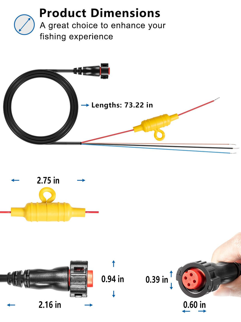 010-12938-00 Power/Data Cable Repalcement for Garmin EchoMAP Ultra 102sv, 106sv, 122sv, 126sv; Ultra2 10’’ Chartplotters, Ultra2 12’’ Chartplotters