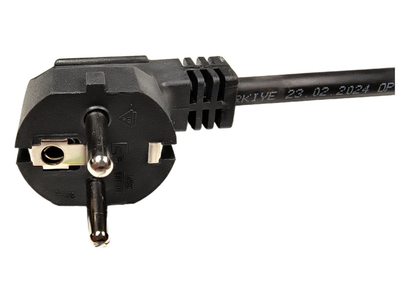 Power Cable with Ferrules, Schuko Plug 230V 16A, 2 Metres, Black | Connection cable, power cable with terminals, earthing contact cable, adapter cable, IP20 2 m
