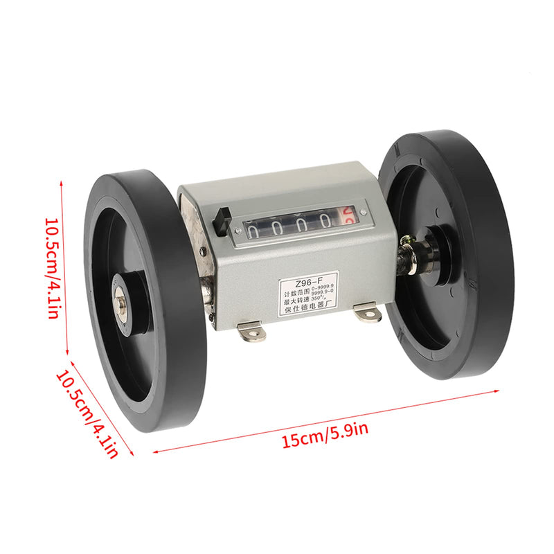Rope Cable Length Counter De Longitud Con Rueda Metal 1Pc Rolling Wheel 5 Digits 0 9999.9 Length Counter Speed 350Rpm Grey Reset