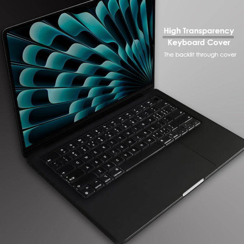 ProElife Keyboard Cover Skin for 2024-2022 MacBook Air 13.6 inch 15.3 inch M3 M2 Chip A2681 A2941 U.S Enter TPU Protector for Newest MacBook Air 13'' 15'' M3 M2 2024 2023 2022 Accessory (Transparent) Transparent