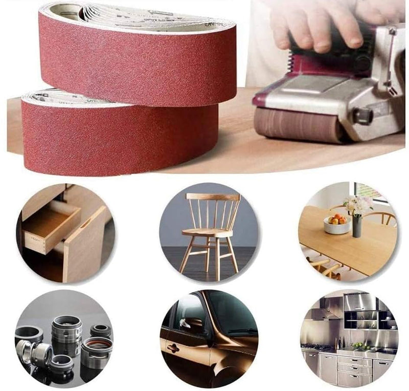 Goodway Fabric Sanding Belts for Belt Sanders 75 x 533 mm Grit 40-10 Pieces