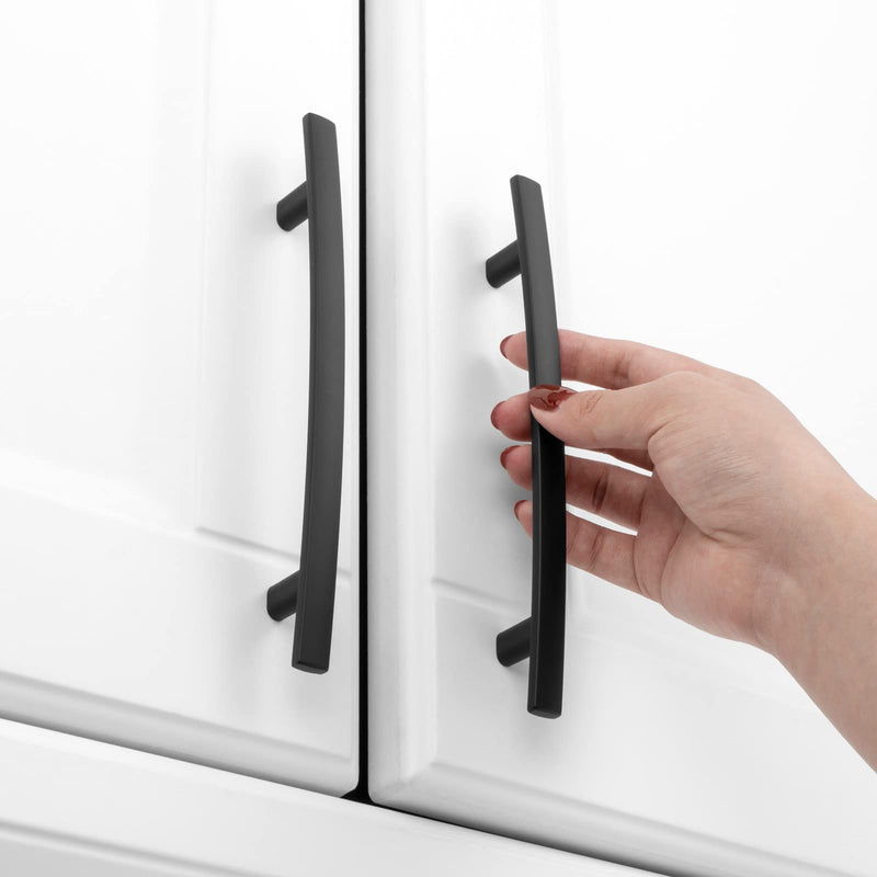 KOOFIZO 10 Pack 5 Inch Black Kitchen Cabinet Pulls Matte Black Cabinet Handles Black Cabinet Hardware for Kitchen Cabinets 1961 Drawer Dresser Cupboard Bedroom 5" CC