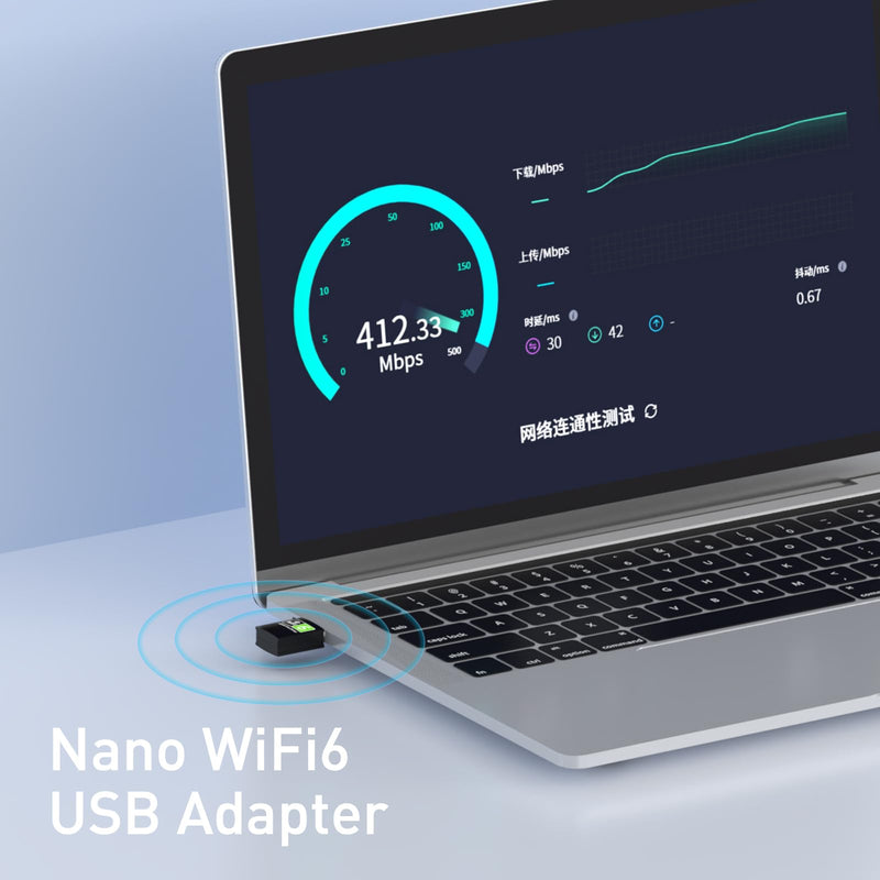 USB WiFi Adapter for Desktop PC, AX600 USB WiFi 6 Adapter with 5GHz/2.4GHz Dual Band, Bulit-in Driver for Windows 10/11 (AX600-MINI) AX600-MINI