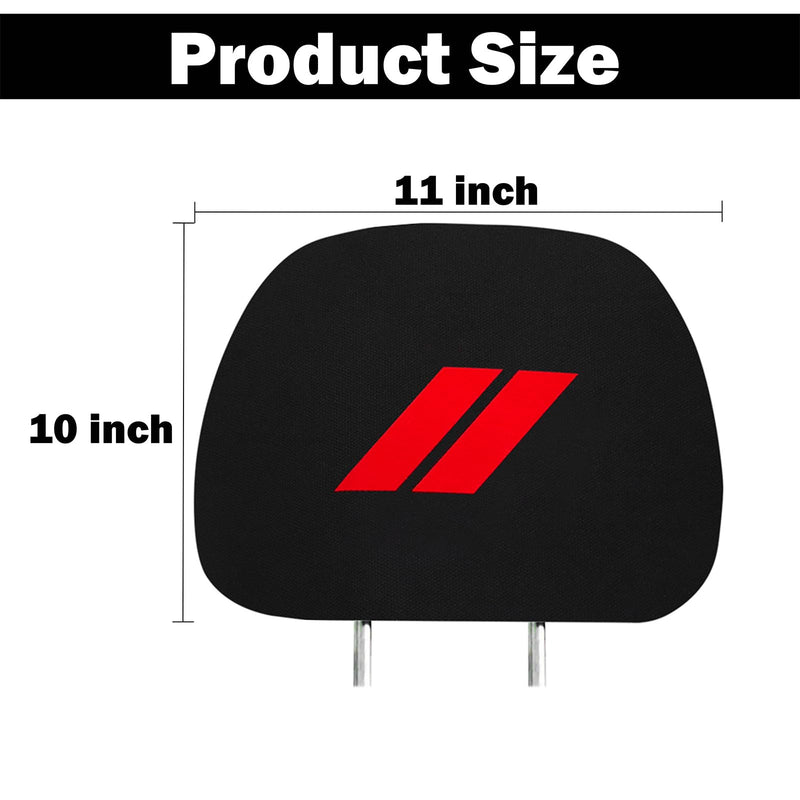 YOSRTER Headrest Covers for Dodge Charger Challenger Durango Accessories Soft Black Fabric Head Rest Cover Universal Fit to All Car/Truck Models 2 Pack（Red Trim） Red Trim