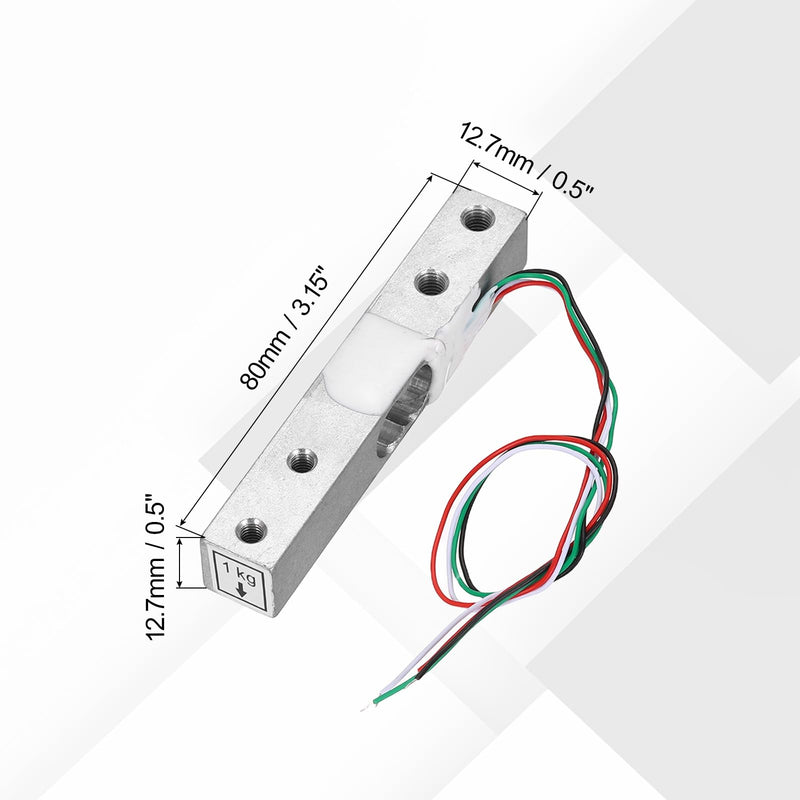 QUARKZMAN Digital Load Cell Weight Sensor 1 kg HX711 Module Weighing Sensor Set of 4 | 24 Bit Precision A/D Dual Channel, 20 x 33 mm, for DIY Portable Electronic Kitchen Scale Kit