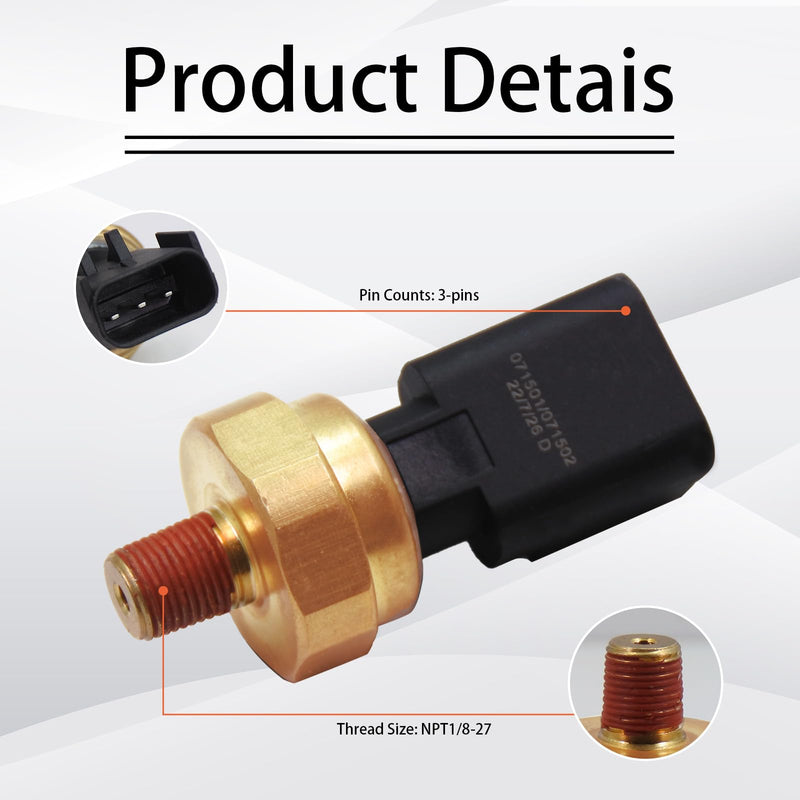 Highfil 5149062AA Oil Pressure Sensor Complegte with 2005-2016 Chrysler, Jeep, Dodge, Ram, Volkswagen Replaces: 5149062AA, 56044777AA, 68060337AA, 05149062AB, 7B0919081B