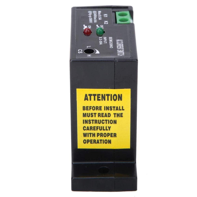 Current detection switch, current measuring switch, current measuring switch, AC 0.2-30A normally open, adjustable current sensor switch, current sensor control switch, current sensor switch, normally open)